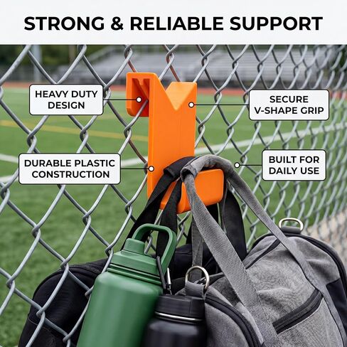 2 Pack Baseball & Softball Fence Hooks for Chain Link Fence – Heavy Duty Sports Bag Hangers for Dugout Organization, Backpack, Bat Bag, Helmet & Equipment Storage, Portable Fence Gear Hooks in Kuwait