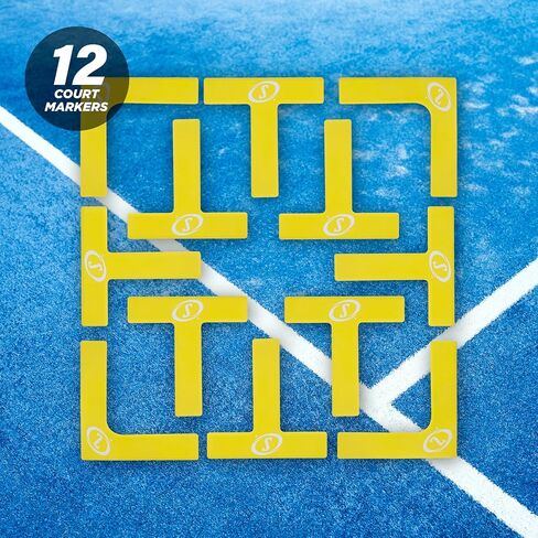 Spalding - Pickleball Court Marker & Shot Spot Set, 17-Piece Training Target Kit, Non-Slip Floor Markers for Footwork, Agility, Accuracy & Drill Training, Indoor & Outdoor Sports Practice Equipment in Kuwait