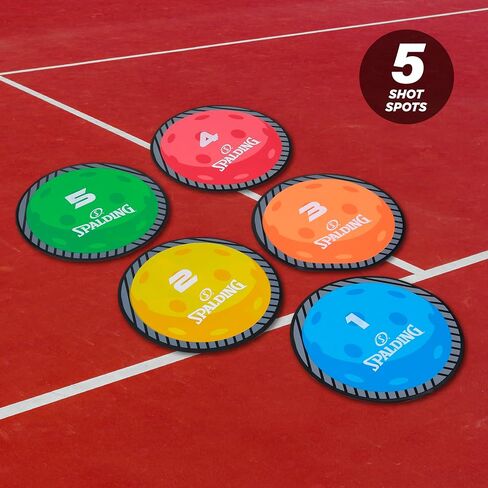 Spalding - Pickleball Court Marker & Shot Spot Set, 17-Piece Training Target Kit, Non-Slip Floor Markers for Footwork, Agility, Accuracy & Drill Training, Indoor & Outdoor Sports Practice Equipment in Kuwait