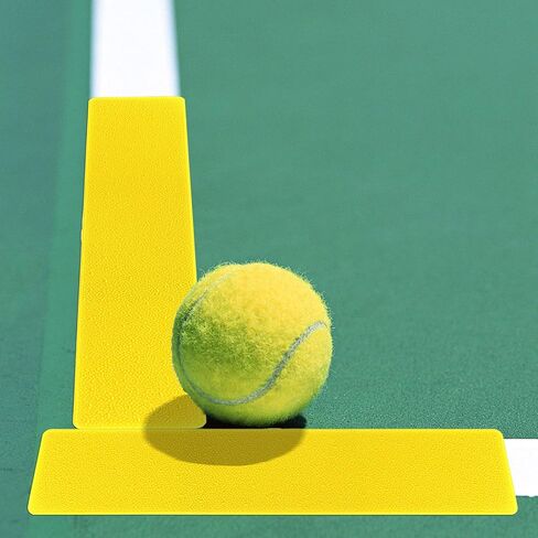 24 Pcs Court Line Marker Kit, Yellow Boundaries Markers Lines Set, Pickleball Court Lines Kit for Tennis Basketball Volleyball Badminton Pickleball Net Courts Outdoor or Indoor Training in Kuwait