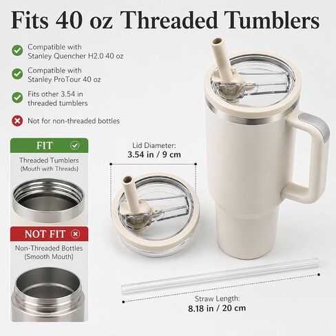 2 حزمة 40oz بهلوان مقاوم للتسرب الوجه القش StanleyLid استبدال بهلوان التبريد، غطاء بهلوان مقاوم للتسرب والرذاذ، قابلة لإعادة الاستخدام 40oz كأس ستانلي الملحقات استبدال أغطية ستانلي تسرب in Kuwait
