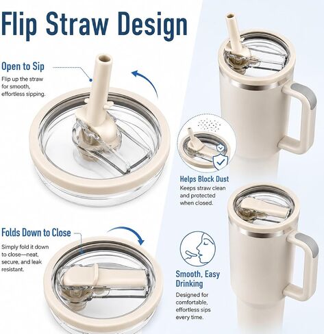 2 حزمة 40oz بهلوان مقاوم للتسرب الوجه القش StanleyLid استبدال بهلوان التبريد، غطاء بهلوان مقاوم للتسرب والرذاذ، قابلة لإعادة الاستخدام 40oz كأس ستانلي الملحقات استبدال أغطية ستانلي تسرب in Kuwait