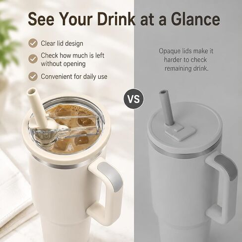 2 حزمة 40oz بهلوان مقاوم للتسرب الوجه القش StanleyLid استبدال بهلوان التبريد، غطاء بهلوان مقاوم للتسرب والرذاذ، قابلة لإعادة الاستخدام 40oz كأس ستانلي الملحقات استبدال أغطية ستانلي تسرب in Kuwait