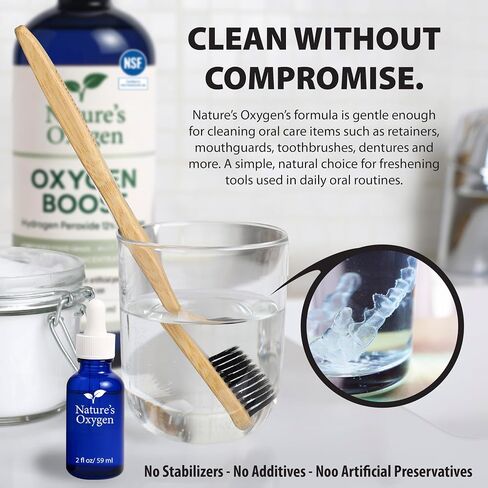 Nature�s Oxygen Food Grade Hydrogen Peroxide 12% Solution Pint with 2 fl oz Dropper and The Oxygen Boost Book, H?O? & Water, Made in USA in Saudi Arabia