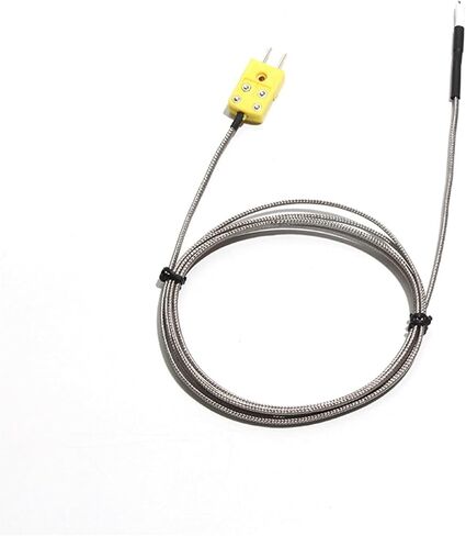 Thermocouple K-Type Metal Shielded Wire Ceramic Bead Probe Gas Solid Surface Temperature Measurement Line 1-5M 1PC(Cable Length 1M) in Kuwait