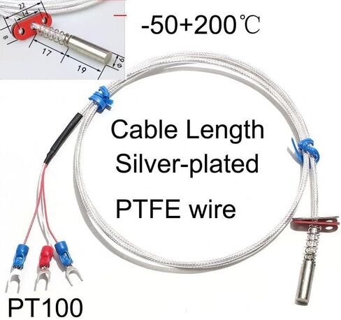 1PC PT100 Plate-Type End-face Thermal Resistance WZPM-201 Temperature Probe Sensor PTFE Waterproof Wire(Polyimide Wire 1M) in Kuwait