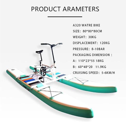Water Bikes, Inflatable Pedal Boat, Water Bike Inflatable Kayak Bikeboat for Lake, Water Bikes with Paddle Board Waterbike for Lake Pedal in Kuwait