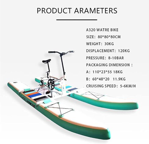 Water Bicycle, Water Boating, Inflatable Kayak Bikeboat for Lake, Park Water Leisure Bicycles, Water Amusement Facilities in Kuwait