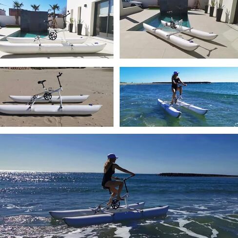 Water Bike, Lake Inflatable Kayak Bike Boat, Outdoor Pedal Bike Boat, Water Sports Tour Kayak Sea Sports Fun Fishing, Water Sports Equipment in Kuwait