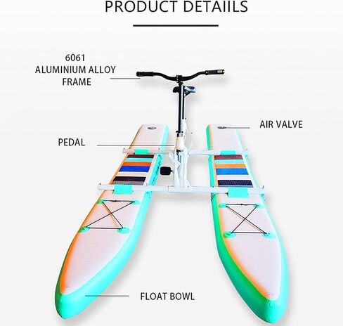 SUP Water Bikes, Inflatable Pedal Boat, Water Bike Inflatable Kayak Bikeboat for Lake, Water Bikes with Paddle Board Waterbike for Lake Pedal Bicycle Boat in Kuwait
