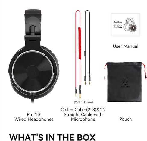 OneOdio Wired Over Ear Headphones Hi-Res Studio Monitor & Mixing DJ Stereo Headsets with 50mm Drivers and 1/4 to 3.5mm Jack for AMP Computer Recording Podcast Keyboard Guitar Laptop - Black (Renewed) in Saudi Arabia