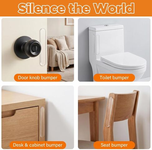 28 Pcs Clear Cabinet Door Bumpers, Wall Protector from Furniture Clear Bumpers for Cabinets Door Bumper Silicone Strips, Rubber Bumper Self Adhesive Anti-Collision Pads for Cabinets, Doors, Toilets in Kuwait