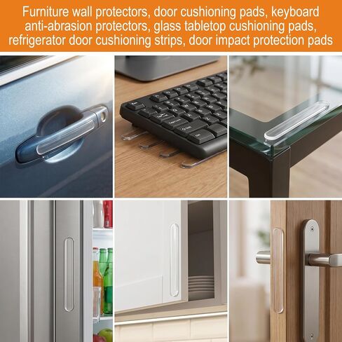 28 Pcs Clear Cabinet Door Bumpers, Wall Protector from Furniture Clear Bumpers for Cabinets Door Bumper Silicone Strips, Rubber Bumper Self Adhesive Anti-Collision Pads for Cabinets, Doors, Toilets in Kuwait