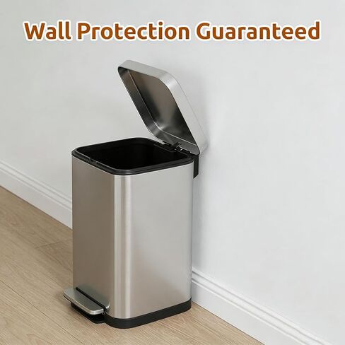 10-Pack Transparent Silicone Wall Protector for Trash Can, Peel and Stick Scuff Guard for Lid and Body, 2 Sizes Fit Round and Square Cans, Wall and Cabinet Protection for Home Kitchen and Office Use in Kuwait
