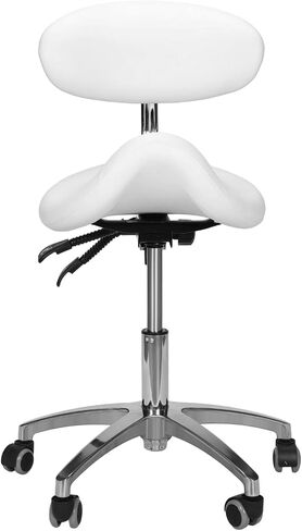 Adjustable Saddle Stool with Wheels Multi-Functional Ergonomic Saddle Stool Rolling Chair with Back Support 19.93-21.65in Adjustable Height for Salon Beauty Clinic Dentist Tattoo Home Office in Kuwait