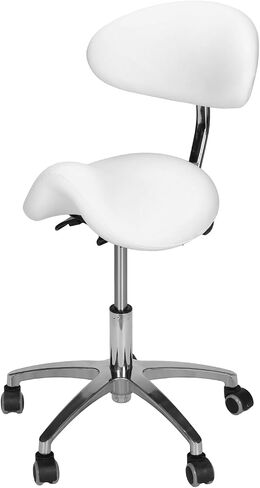 Adjustable Saddle Stool with Wheels Multi-Functional Ergonomic Saddle Stool Rolling Chair with Back Support 19.93-21.65in Adjustable Height for Salon Beauty Clinic Dentist Tattoo Home Office in Kuwait