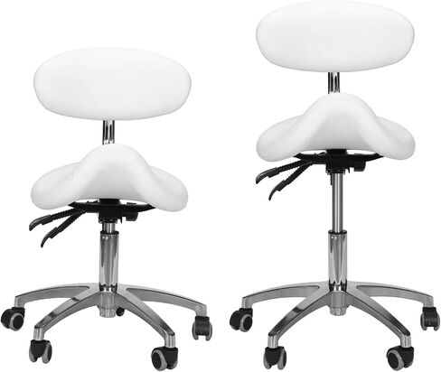 Adjustable Saddle Stool with Wheels Multi-Functional Ergonomic Saddle Stool Rolling Chair with Back Support 19.93-21.65in Adjustable Height for Salon Beauty Clinic Dentist Tattoo Home Office in Kuwait