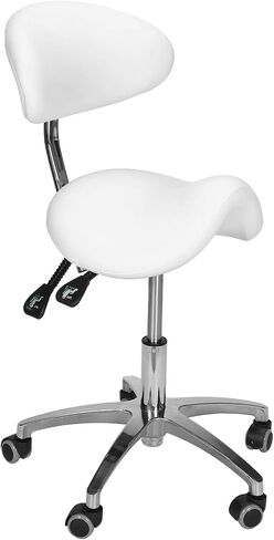 Multi-Functional Saddle Stool with Wheels Saddle Tilting Stool Rolling Chair with Back Support 16.93-21.65in Height for Salon Beauty Clinic Dentist Tattoo Home Office in Kuwait