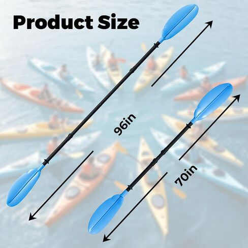 Adjustable Kayak Paddle, Lightweight Floating Oar Durable Floating Kayaking Oars Safety Rope with Stainless Steel Lock Buckle for Outdoor Kayaking Canoeing Fishing Boating. in Kuwait