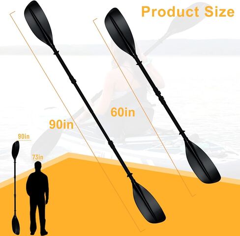 Kayak Recreational Paddle,Kayak Paddles for Adults Adjustable Length 60-90 Inch Premium ABS Blade Portable Kayak Oar for Youth Adults All Ages Water Sports Kayaking Canoeing Boating. in Kuwait