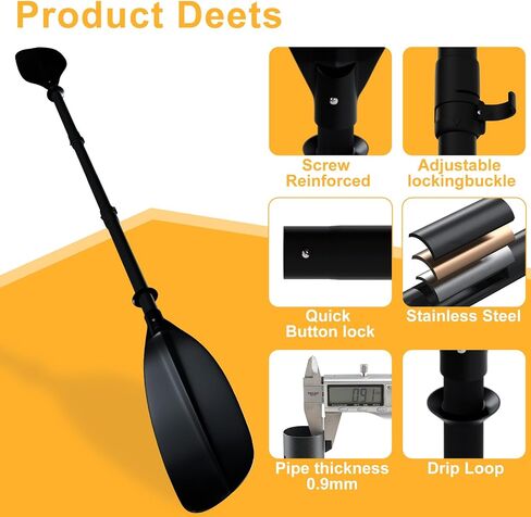 Kayak Recreational Paddle,Kayak Paddles for Adults Adjustable Length 60-90 Inch Premium ABS Blade Portable Kayak Oar for Youth Adults All Ages Water Sports Kayaking Canoeing Boating. in Kuwait