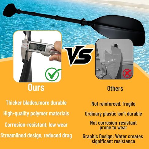 Kayak Recreational Paddle,Kayak Paddles for Adults Adjustable Length 60-90 Inch Premium ABS Blade Portable Kayak Oar for Youth Adults All Ages Water Sports Kayaking Canoeing Boating. in Kuwait