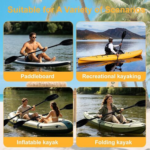 Kayak Recreational Paddle,Kayak Paddles for Adults Adjustable Length 60-90 Inch Premium ABS Blade Portable Kayak Oar for Youth Adults All Ages Water Sports Kayaking Canoeing Boating. in Kuwait