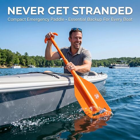 White Knuckle Emergency Paddle, Telescoping Backup Paddle for Kayaks, Canoes, Boats & Rafts, Adjustable 21"–42", Compact Emergency Paddle with T-Grip Handle, Lightweight Safety Paddle in Kuwait