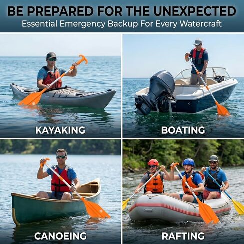 White Knuckle Emergency Paddle, Telescoping Backup Paddle for Kayaks, Canoes, Boats & Rafts, Adjustable 21"–42", Compact Emergency Paddle with T-Grip Handle, Lightweight Safety Paddle in Kuwait