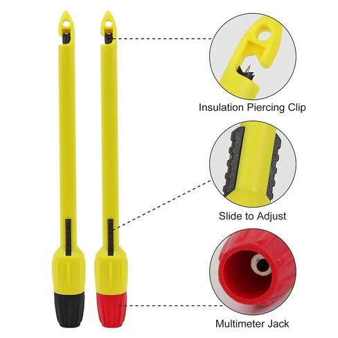 UMLIFE 4pcs Wire Piercing Probe Kit,Insulation Piercing Clip Tool for Multimeter Voltage Voltmeter Thermometer Testing (2mm Plug Long, 4mm Plug Short) in Kuwait