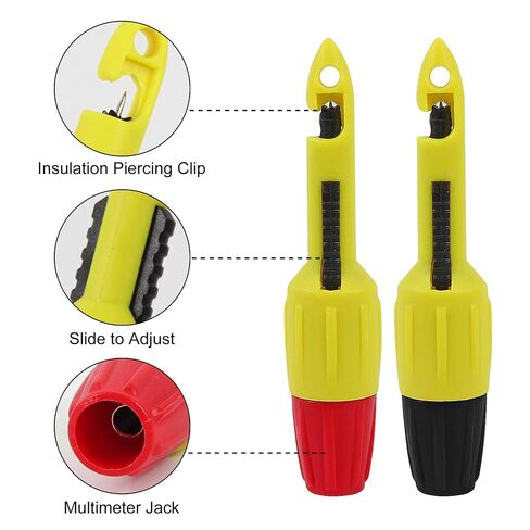 UMLIFE 4pcs Wire Piercing Probe Kit,Insulation Piercing Clip Tool for Multimeter Voltage Voltmeter Thermometer Testing (2mm Plug Long, 4mm Plug Short) in Kuwait