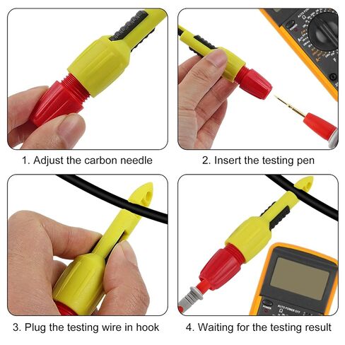 UMLIFE 4pcs Wire Piercing Probe Kit,Insulation Piercing Clip Tool for Multimeter Voltage Voltmeter Thermometer Testing (2mm Plug Long, 4mm Plug Short) in Kuwait
