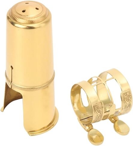 Tenor Saxophone Mouthpiece Cap & Clip Set - with Mouthpiece, Ligature Copper Replacement Parts for Saxophone Accessories,Metal in Kuwait