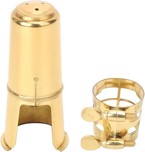 Tenor Saxophone Mouthpiece Cap & Clip Set - with Mouthpiece, Ligature Copper Replacement Parts for Saxophone Accessories,Metal in Kuwait