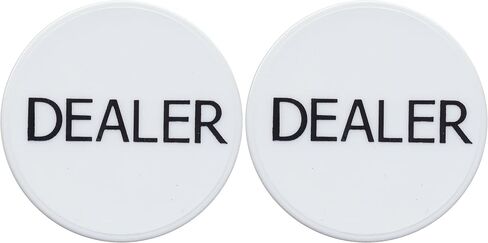 2 White Dealer Buttons Texas Holdem Poker Casino in Kuwait