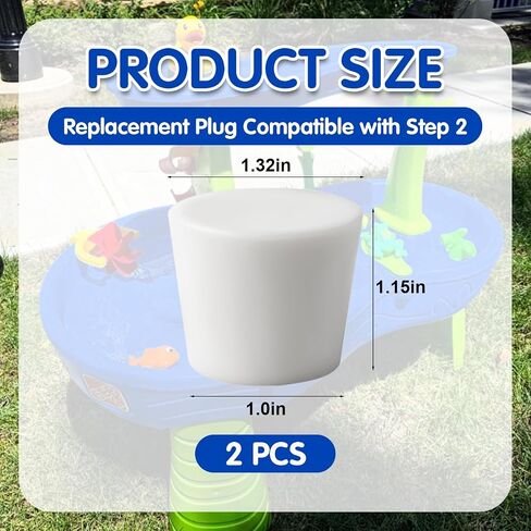 2Pcs Water Table Plug Replacement Compatible with Step 2, Rubber Water Table Stopper Accessories, Tapered Drain Plug for Leak-Proof Seal, Widely Used for Test Tubes and Plant Pots in Kuwait