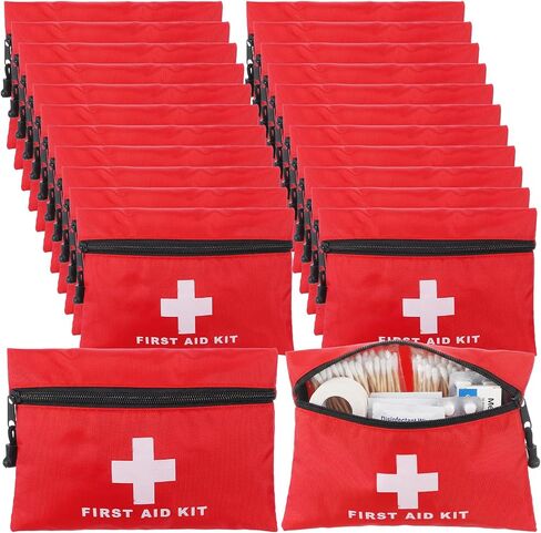24pcs Mini First Aid Kit Empty Pouch Bag with Zippered for Emergency at Home, Office, Car, Outdoors, Boat, Camping, Hiking in Kuwait