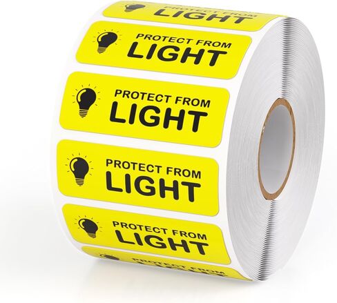 1000 PCS Protect from Light Labels 1.5 x 0.5 Inches Medical Healthcare Label Bright Yellow Pharmacy Labels in Kuwait