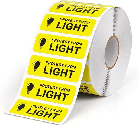 1000 PCS Protect from Light Labels 1.5 x 0.5 Inches Medical Healthcare Label Bright Yellow Pharmacy Labels in Kuwait