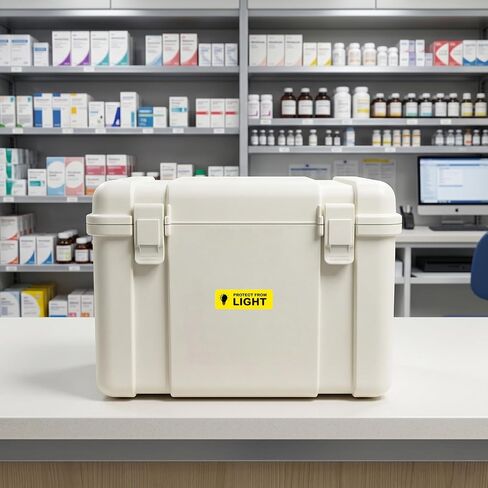 1000 PCS Protect from Light Labels 1.5 x 0.5 Inches Medical Healthcare Label Bright Yellow Pharmacy Labels in Kuwait