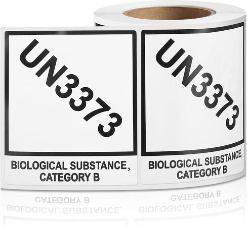Sabary 500 Pcs UN3373 Labels with Tab, 4 x 4.75 Inch UN3373 Label for Biological Substance Category B in Saudi Arabia