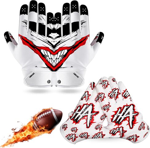 LISAAZ Football Gloves Tacky Sticky Wide Receiver Youth Football Gloves that Locks the Catch to Boost Game Day Breathable no Slip Palm for Kids Boys Girls in Kuwait