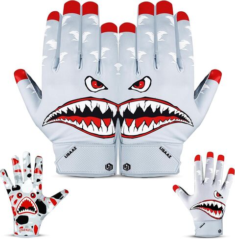 LISAAZ Football Gloves Tacky Sticky Wide Receiver Youth Football Gloves that Locks the Catch to Boost Game Day Breathable no Slip Palm for Kids Boys Girls in Kuwait