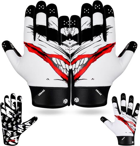 LISAAZ Football Gloves Tacky Sticky Wide Receiver Youth Football Gloves that Locks the Catch to Boost Game Day Breathable no Slip Palm for Kids Boys Girls in Kuwait