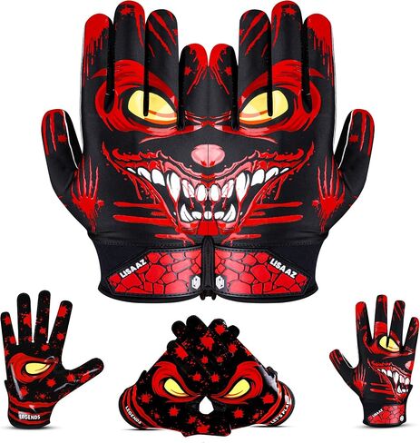 LISAAZ Football Gloves Tacky Sticky Wide Receiver Youth Football Gloves that Locks the Catch to Boost Game Day Breathable no Slip Palm for Kids Boys Girls in Kuwait