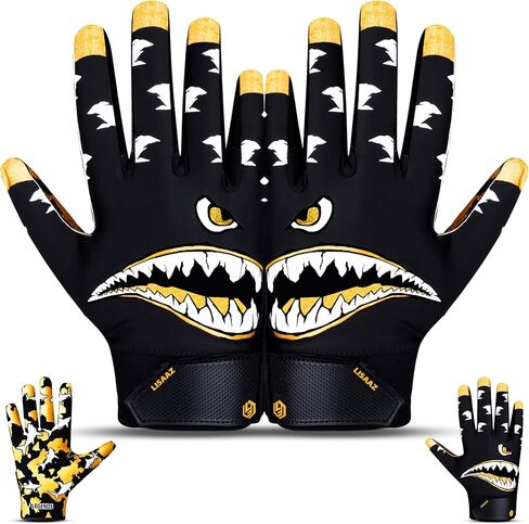 LISAAZ Football Gloves Tacky Sticky Wide Receiver Youth Football Gloves that Locks the Catch to Boost Game Day Breathable no Slip Palm for Kids Boys Girls in Kuwait