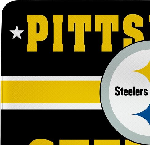 NFL Pittsburgh Steelers حصيرة مدخل داخلية، 30 بوصة × 18 بوصة سجادات وسجاد مطبخ مضادة للتعب، ظهر غير قابل للانزلاق، حصيرة راحة مريحة مقاومة للماء من PVC للمدخل، المطبخ، كهف الرجال، المكتب، المغسلة، الغسيل in Kuwait