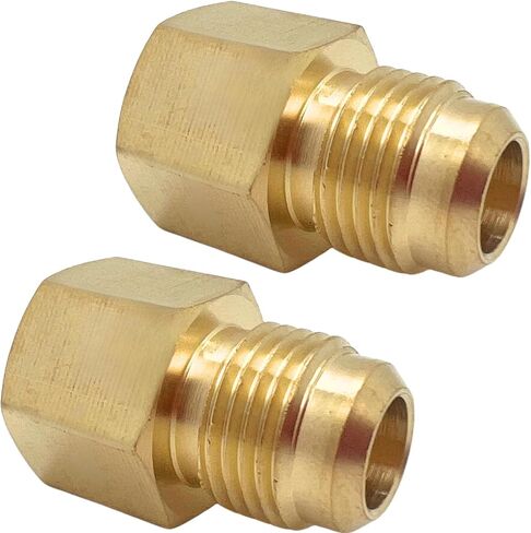 2 PCS Brass Flare Tube Fitting 3/8" Flare X 3/8" Female NPT Coupling Gas Adapter Pipe Connector by CX WONDERLAND in Kuwait