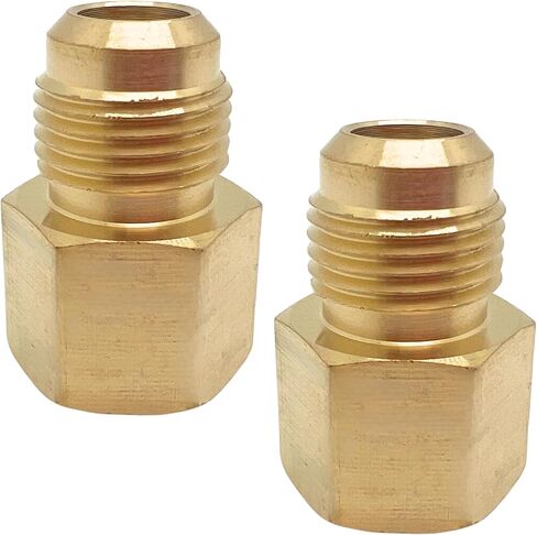 2 PCS Brass Flare Tube Fitting 3/8" Flare X 3/8" Female NPT Coupling Gas Adapter Pipe Connector by CX WONDERLAND in Kuwait