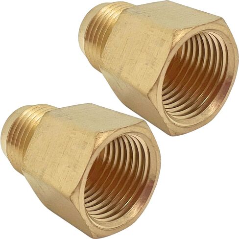 2 PCS Brass Flare Tube Fitting 3/8" Flare X 3/8" Female NPT Coupling Gas Adapter Pipe Connector by CX WONDERLAND in Kuwait